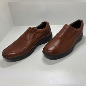 Men’s Rockport by Adidas Brown Leather Dressport Slip-On Shoes Size 10W